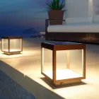 Foco LED Solar Portátil en Aluminio Blanco, Negro o Corten - Bettina viadurini