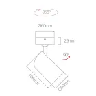 Lámpara de techo ajustable en aluminio blanco, 4 piezas - Lazzaro viadurini