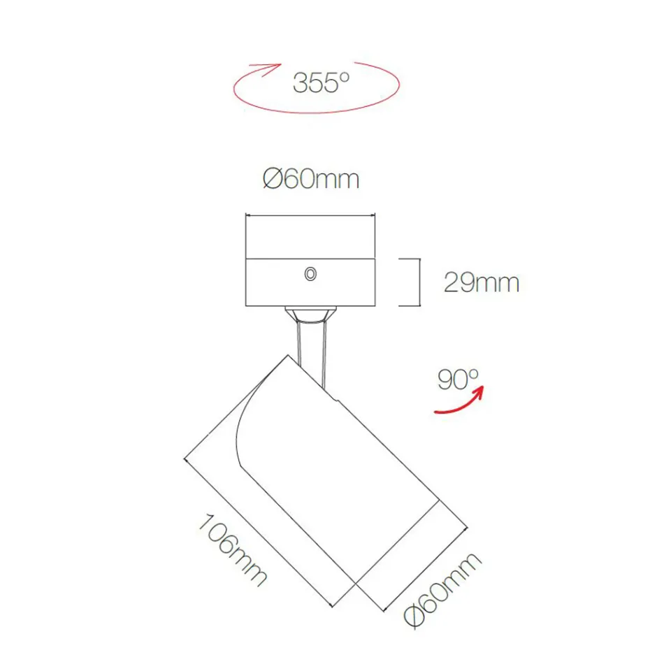 Lámpara de techo ajustable en aluminio blanco, 4 piezas - Lazzaro viadurini
