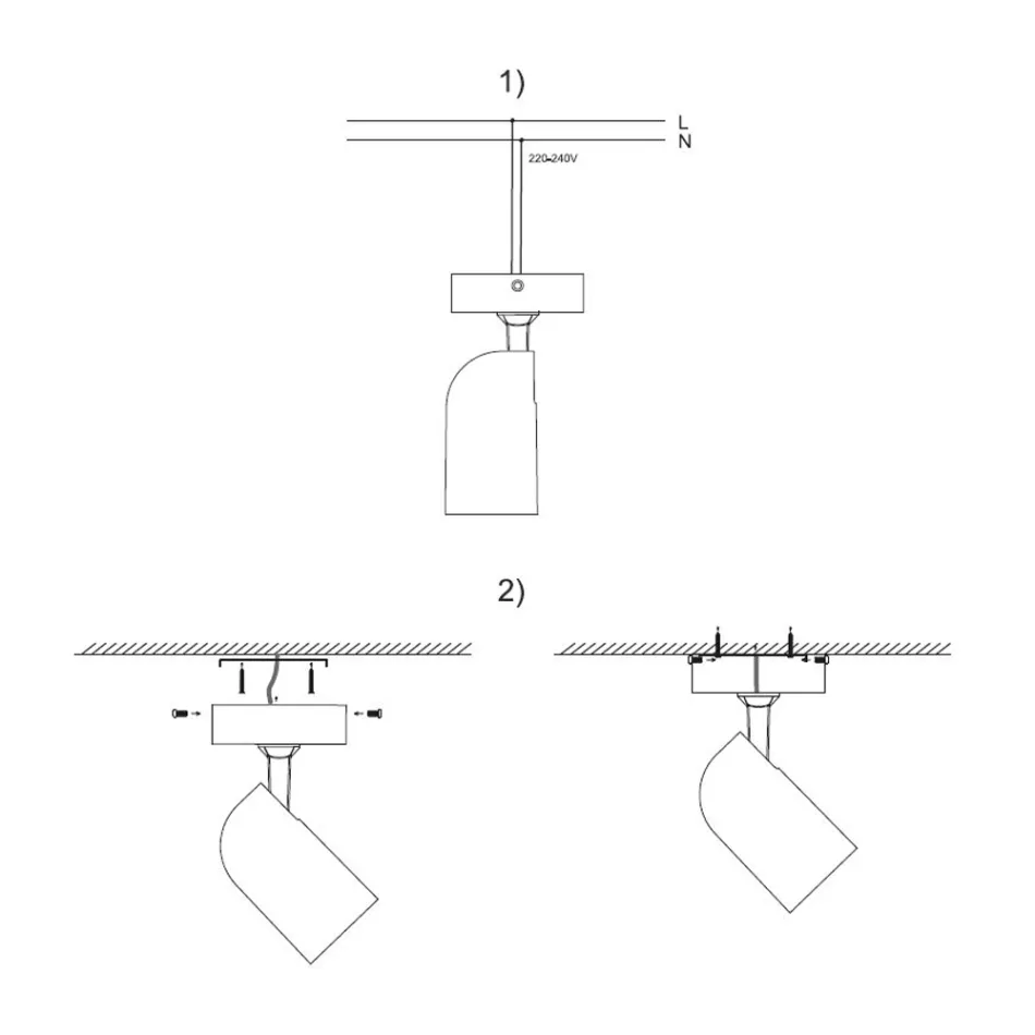 Lámpara de techo ajustable en aluminio blanco, 4 piezas - Lazzaro viadurini