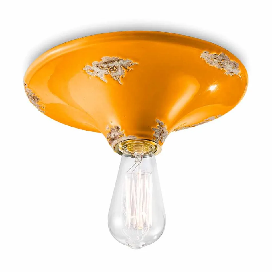 Punto de mira de la vendimia hecha a mano de cerámica techo Erica Ferroluce viadurini