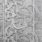 Funda de almohada de cama de lino gris con encaje italiano de lujo Sinergia - Stego viadurini