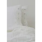 Funda de Almohada de Lino con Encaje Blanco para Cama de Diseño de Lujo Made in Italy - Kiss viadurini