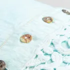 Funda de almohada en lino de colores, encaje Poema y ribetes de lujo italiano - Stego viadurini