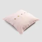 Funda de Almohada Cuadrada de Lino de Colores con Botones de Nácar Agoya - Mediterráneo viadurini