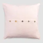 Funda de Almohada Cuadrada de Lino de Colores con Botones de Nácar Agoya - Mediterráneo viadurini