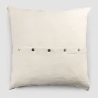 Funda de Almohada Cuadrada de Lino de Colores Pesados con Botones Agoya - Mediterráneo viadurini