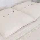 Funda de Almohada Cuadrada de Lino de Colores Pesados con Botones Agoya - Mediterráneo viadurini