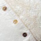 Funda de almohada rectangular con elegante encaje en diseño de lino blanco para cama - Gioiano viadurini