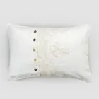 Funda de almohada rectangular con elegante encaje en diseño de lino blanco para cama - Gioiano viadurini