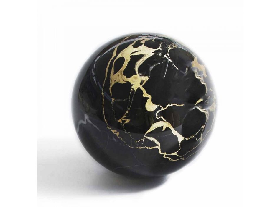 Pisapapeles Esfera en Mármol Portoro Negro Pulido Diseño Moderno 2 Tamaños - Esfera viadurini