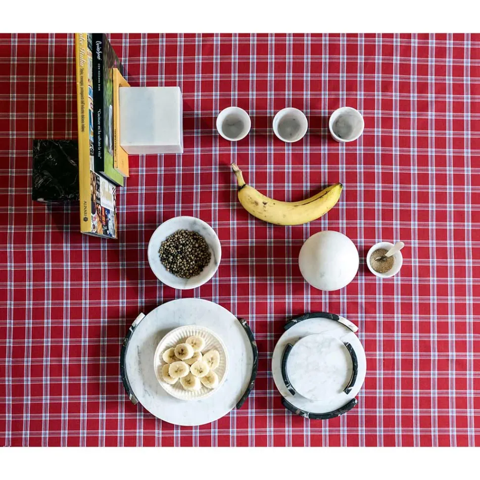 Pisapapeles de cubo moderno en mármol Marquinia negro satinado hecho en Italia - Qubino viadurini