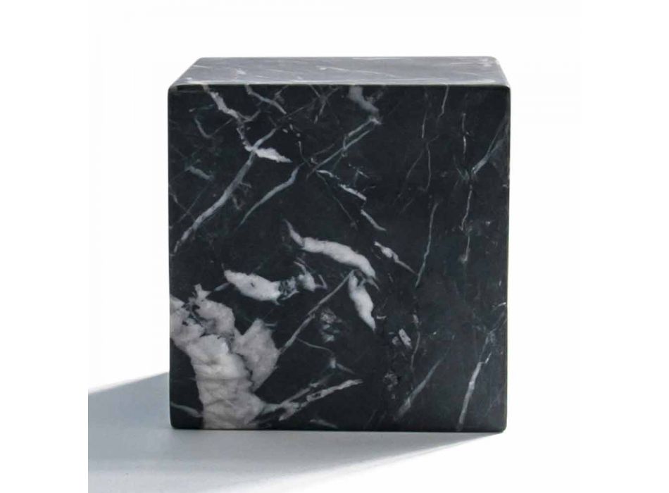 Pisapapeles de cubo moderno en mármol Marquinia negro satinado hecho en Italia - Qubino viadurini