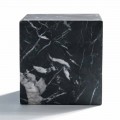 Pisapapeles de cubo moderno en mármol Marquinia negro satinado hecho en Italia - Qubino