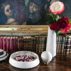 Pisapapeles moderno Esfera en mármol italiano satinado blanco, 2 piezas - Esfera viadurini