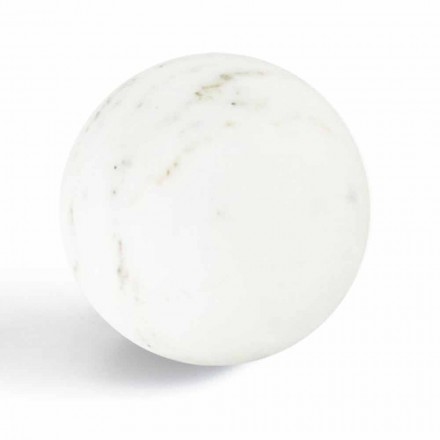 Pisapapeles moderno Esfera en mármol italiano satinado blanco, 2 piezas - Esfera viadurini