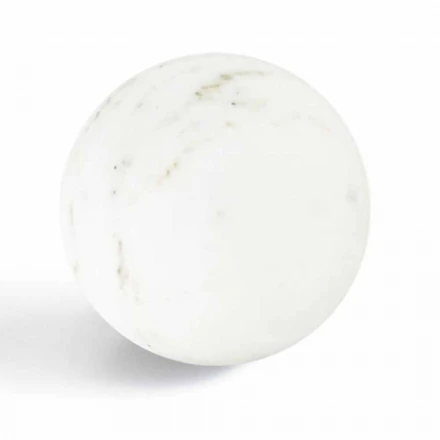 Pisapapeles moderno Esfera en mármol italiano satinado blanco, 2 piezas - Esfera viadurini