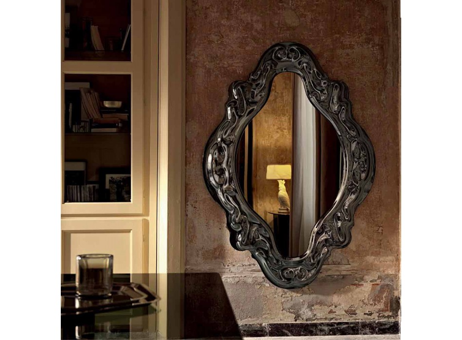 Espejo de pared de diseño moderno nuevo barroco Fiam Veblèn hecho en Italia viadurini
