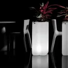 Macetero columnar de polietileno iluminado de dos colores, fabricado en Italia - Barbia viadurini