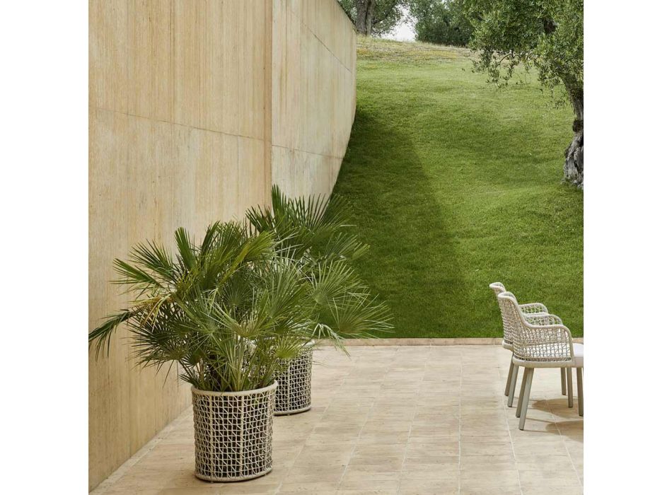 Jardinera con estructura de aluminio y tejido beige - Emma by Varaschin viadurini