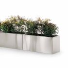 Jardinera de jardín de diseño redondo / rectangular en acero Made in Italy - Filadelfia viadurini