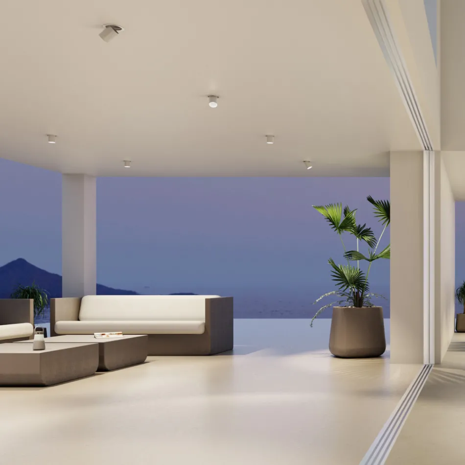 Luz de techo LED ajustable para interior con fotoproyector en aluminio - Etruscan viadurini