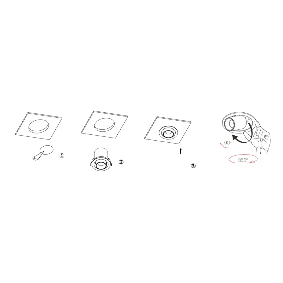 Luz de techo LED ajustable para fotoproyector en aluminio 4 piezas - Etruscan viadurini