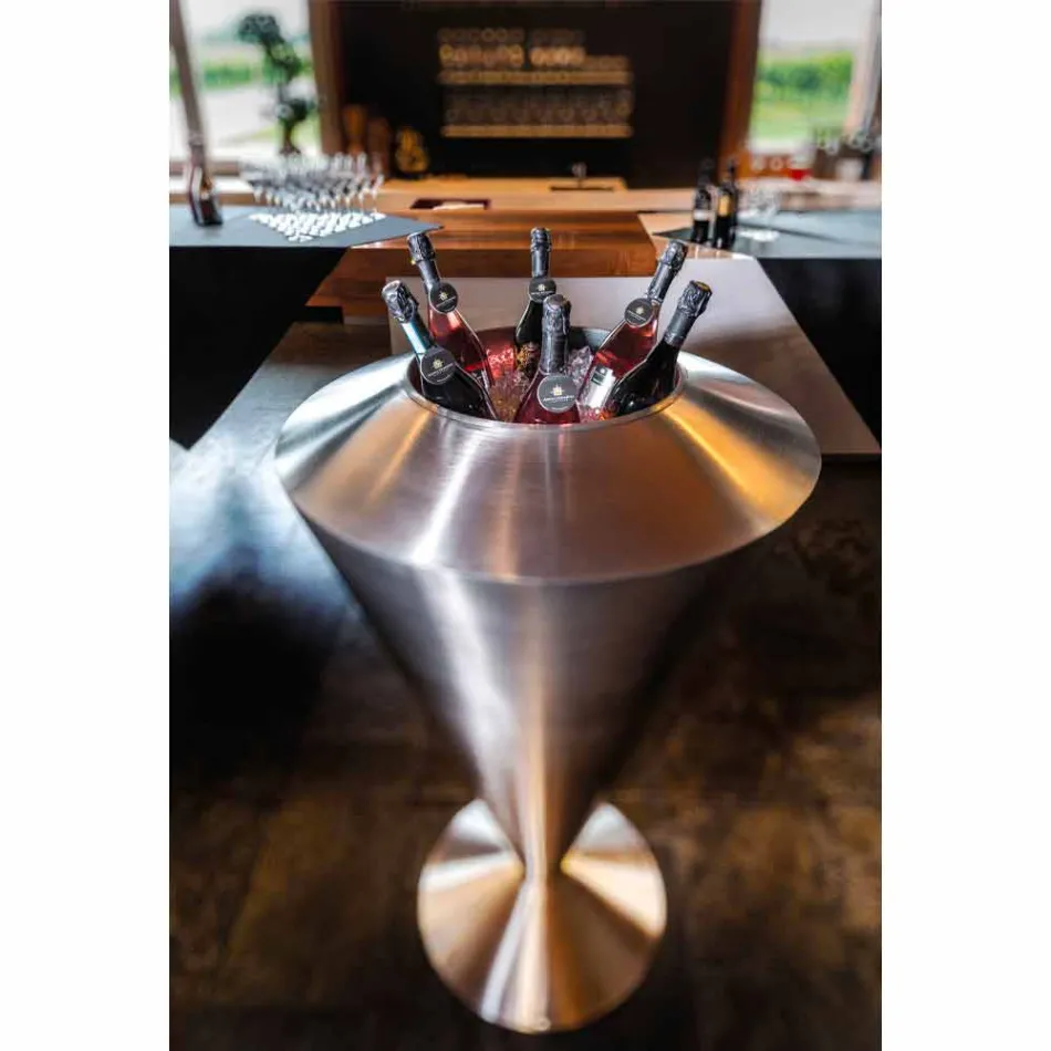 Piso moderno Frappeuse en acero acabado satinado Made in Italy - Astana viadurini