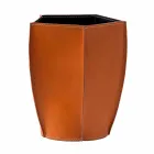 Caja de papel de diseño diseñada en cuero Poligiono regenerado, hecha en Italia viadurini