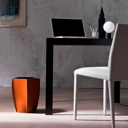 Caja de papel de diseño diseñada en cuero Poligiono regenerado, hecha en Italia viadurini