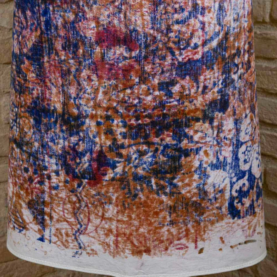 Delantal italiano artesanal en algodón con estampado manual - Marcas viadurini