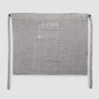 Delantal de Cocina de Lino Gris Antracita Modelo Bajo con Bolsillo - Flick viadurini