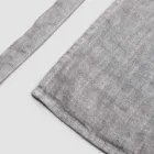 Delantal de Cocina de Lino Gris Antracita Modelo Bajo con Bolsillo - Flick viadurini