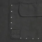 Delantal de Cocina de Lino Negro con Cristales Modelo Bajo con Bolsillo - Click viadurini