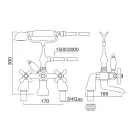 Grupo borde de bañera clásico con teleducha de latón Made in Italy - Ercolina viadurini