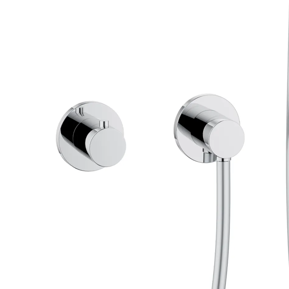 Grupo de ducha de 2 vías con riel deslizante, rosetón redondo o cuadrado - Kristio viadurini