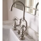 Grupo mezclador vintage para lavabo puente en latón Made in Italy - Klarisa viadurini