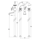 Made in Italy Grupo de bañeras de pie de latón, estilo vintage - Silvana viadurini