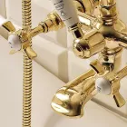 Grupo de bañera de latón de estilo vintage fabricado en Italia - Katerina viadurini