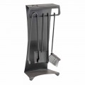 Juego de 4 herramientas para chimenea de acero de diseño Made in Italy - Chandler