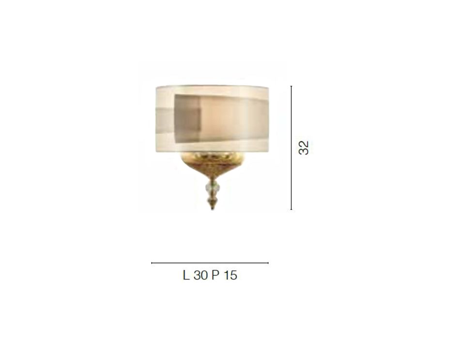 Lámpara de pared clásica italiana de vidrio artesanal con pantalla - Magrena viadurini