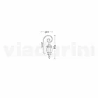 Lámpara de pared para exterior de aluminio fundido a presión fabricada en Italia, Anika viadurini