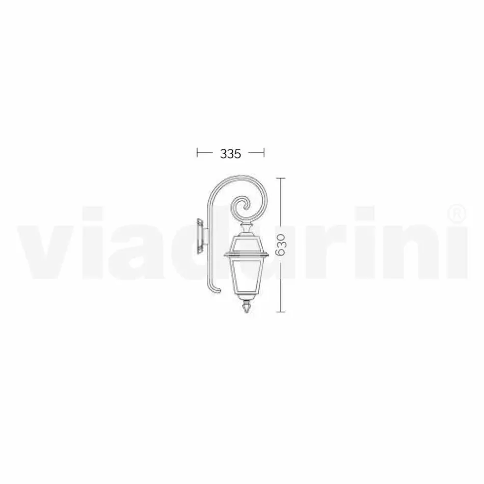 Kristel, una lámpara de pared de aluminio para jardín hecha en Italia. viadurini