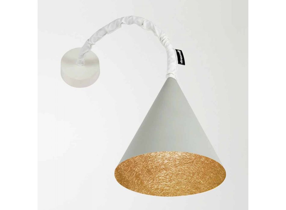 Lámpara de pared de diseño In-es.artdesign Jazz Cemento pintado viadurini