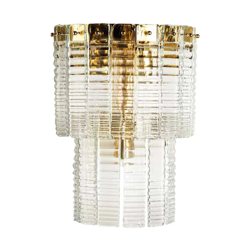 Lámpara de pared moderna en vidrio artesanal de lujo Made in Italy - Valadier viadurini