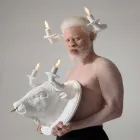 Lámpara de pared con 2 luces en diseño de cerámica en forma de toro - Marrena viadurini