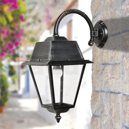 Lámpara de pared exterior vintage de aluminio Made in Italy - Doroty viadurini