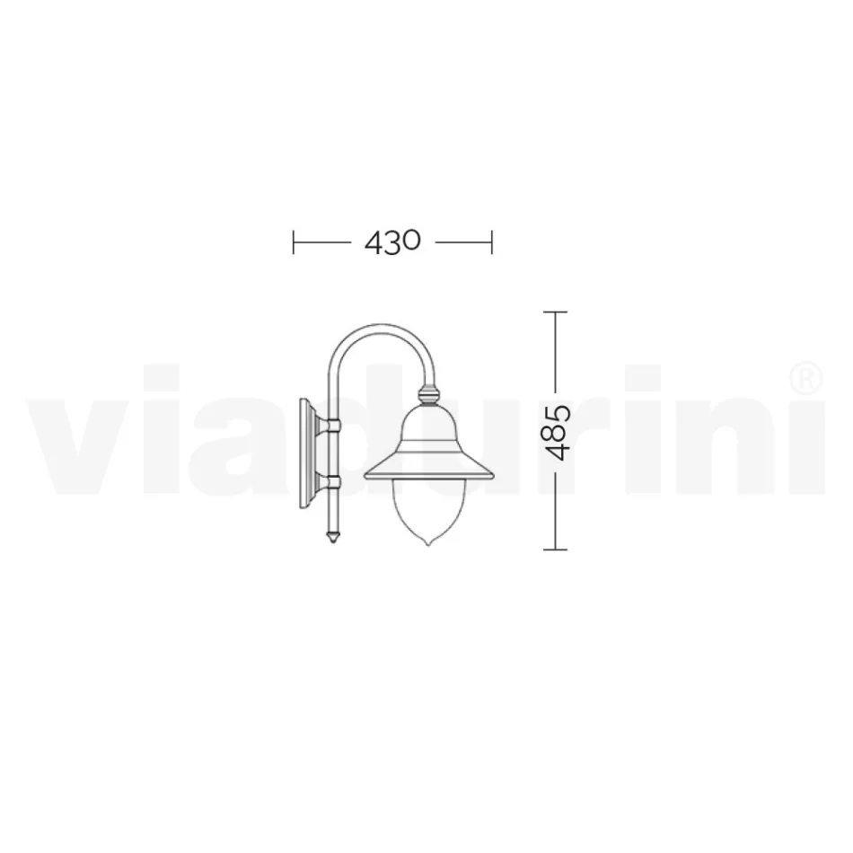 Lámpara de pared exterior vintage en aluminio Made in Italy - Cassandra viadurini