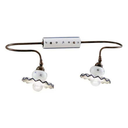 Lámpara de Pared Artesanal de Cerámica Decorada a Mano Country - Roma viadurini