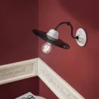 Aplique de Estilo Vintage en Cerámica Blanca y Metal Negro - Power viadurini